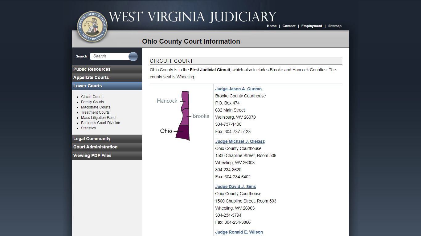 Ohio County Court Information - West Virginia Judiciary