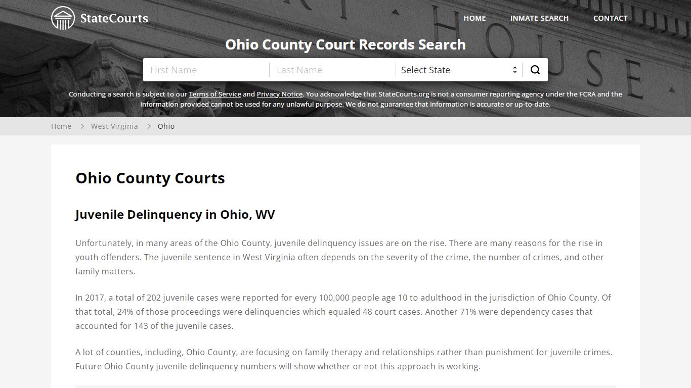 Ohio County, WV Courts - Records & Cases - StateCourts