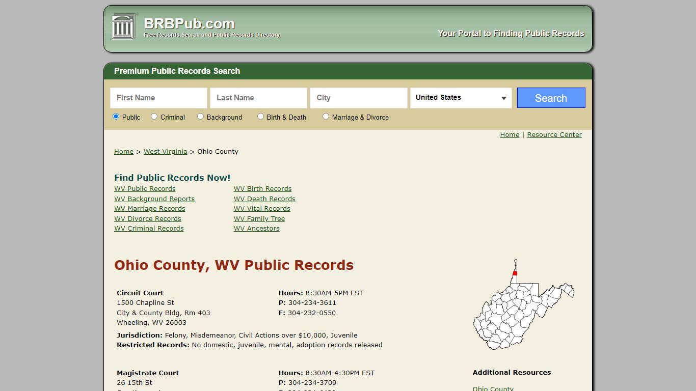 Ohio County Public Records | Search West Virginia ...